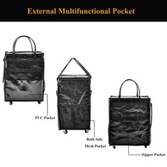 Reusable Grocery Bag On Wheels Large Capacity Shopping Trolley Foldable Rolli…