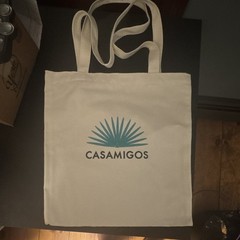 Casamigos White Canvas Logo Tote Bag Medium 15x12x16 in Reusable Shopping