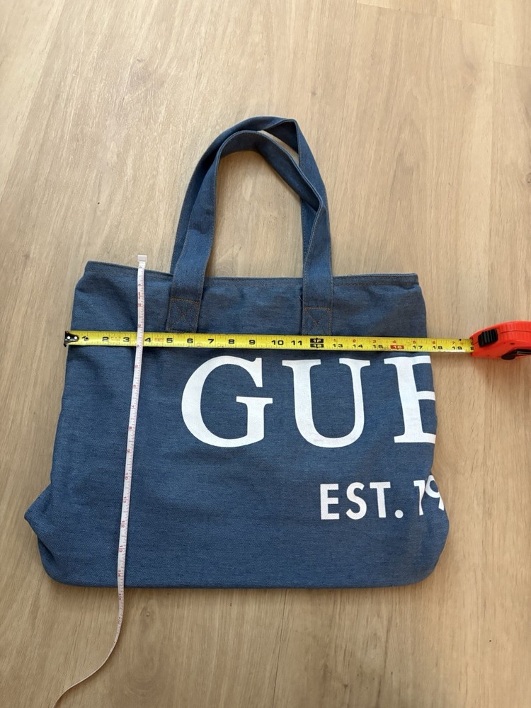GUESS blue Denim Tote Bag Large