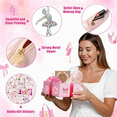 Y1tvei Ballerina Shoe Makeup Bag 7.8 inches x 2.7 x 1.9 inches, Pink