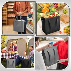 10 Pack Large Insulated Grocery Bags Reusable Shopping Bags with Zippered Top…