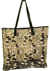 Disney Mickey Mouse Black XL TRANSPARENT Reusable Beach Tote/Shopping/Gift Bag🆕