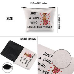 G2TUP Vizsla Dog Lover Gift – Makeup Bag for Mom & Owner – White
