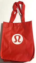 Lululemon Small 2026 Logo Light Reusable Shopping Bag Red & White, New
