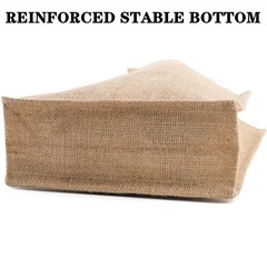 8-Pack 9.8×11.8×3.9″ Jute Burlap Tote Bags with Handles Jute Beach Bags