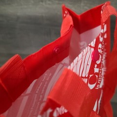 Lululemon Reusable Small Bag Red White Lunch Gym Snap Closure