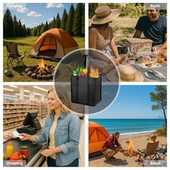 18L Insulated Grocery Bags with Zipper, Reusable Thermal Cooler Tote Bag for …