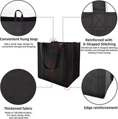 6 Pack Reusable Reinforced Handle Grocery Bags-Each with Thickened Bottom Boa…