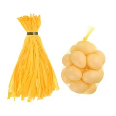 100Pcs Reusable Mesh Bags, 30cm Nylon Storage Bags with Closures, Yellow