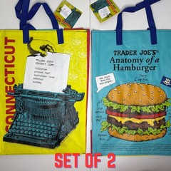 2x Trader Joe’s Connecticut‎‎ State Hamburger Pickles Tote Bag Reusable Shopper