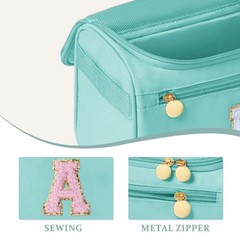 COSHAYSOO Hanging Travel Toiletry Bag for Women Teen Girls Medium, Teal Blue