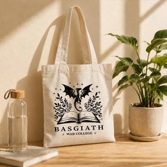 Funny Canvas Tote Bag, Basgiath War College Tote Bag, Casual Canvas Totes for…