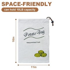 Potato & Onion Sprout-Free Vegetable Storage Bags – White