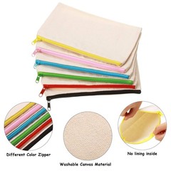 Frienda 18 Pieces Canvas Makeup Bag Multipurpose Small (18 Count), Multicolor