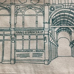 Marks Spencer Original Storefront Bag M&S Leeds Yorkshire Cotton Arcade Bazaar