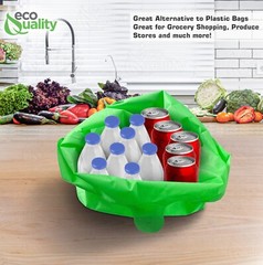 Non Woven T-Shirt Shopping Grocery Bags Green Reusable Large USA MADE 50pcs