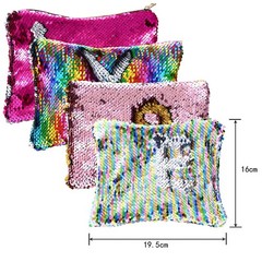 Tatuo 4 Pcs Disco Sequin Makeup Bag 7.68×6.3 Inch (Pack of 4), Assorted