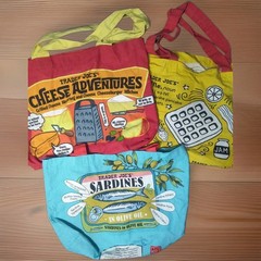 Trader Joes Blue Sardines Cheese Adventure Waffle Noun Reusable Canvas Tote Bag