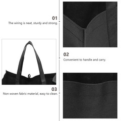 3PCS Non Woven Shopping Bags – Large Blank Fabric Tote – Reusable Grocery Bag,