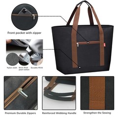 Jumbo Insulated Cooler Bag with Zipper, Collapsible Leak Proof Insulated Bag …