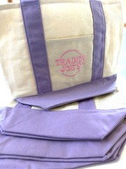 Lot of 10! 2026 Trader Joe’s Large Lavender Canvas Reusable Tote Bag- NEW