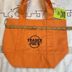 Trader Joe’s Trick or Treat Canvas Tote Bag Orange With Black Embroidery New
