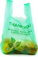 (100-Pack) 1/6 Size Biodegradable Shopping Grocery T-Shirt Reusable Plastic Bag