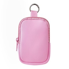2Pcs Small Makeup Bag, Mini Portable Travel Cosmetic Soft 02Black+ Pink