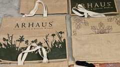 ARHAUS Jute Reusable Beige Shopping Tote Bags (Qty 7)
