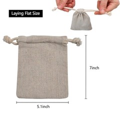 100pcs Double Canvas Drawstring Cotton Bags – Reusable Tea Bag & Gift Sachet …
