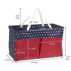 Krush Container All-Purpose Utility Tote Water-Resistant Vinyl Red White Blue