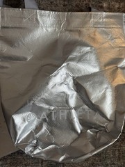 Athleta Metallic Silver Reusable Shopping Tote Bag 100% Recycled Plastic 7/2022