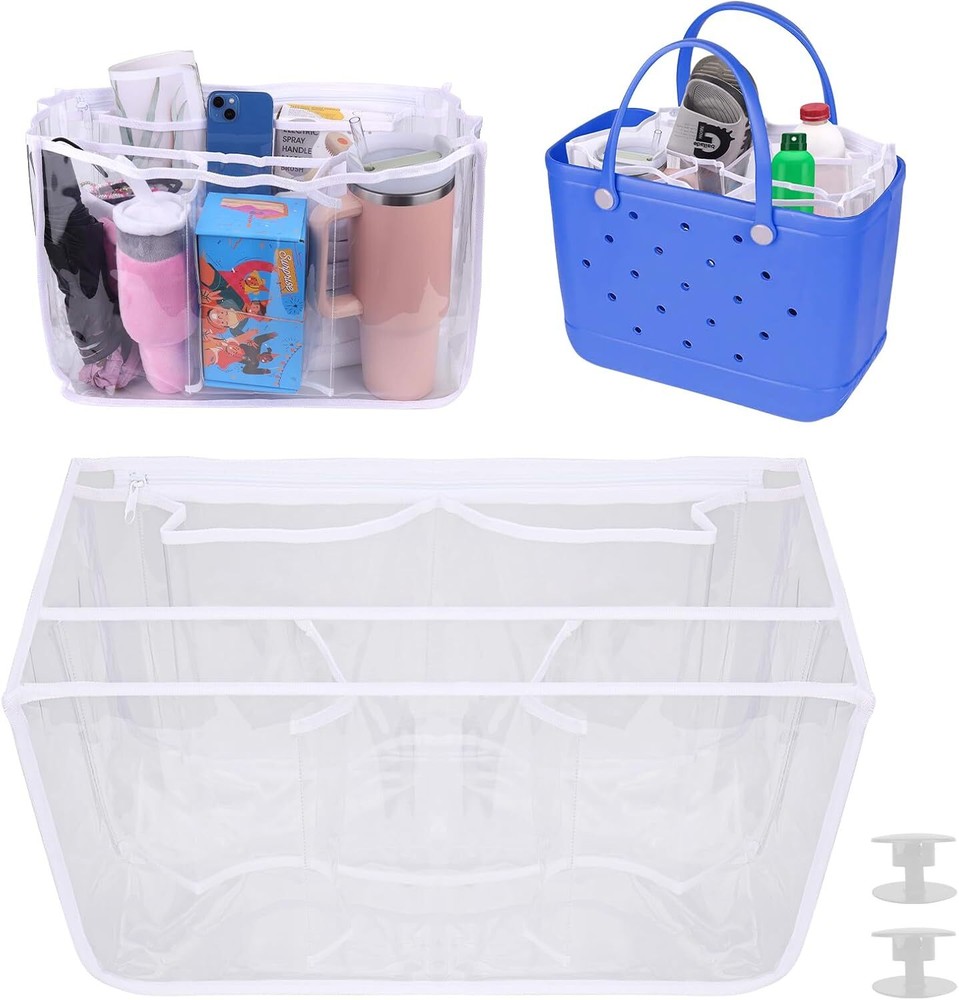 Mity rain Clear Bag Organizer for Bogg Bag, Insert White