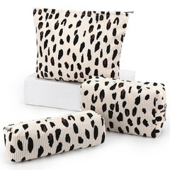 EIMMBD Makeup Bag 3 Pieces Large Capacity Cosmetic Bags Beige Leopard