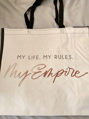 Large Tote Bag Reusable Shopping Recycle Life Rules Empire Burlington