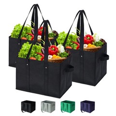 Reusable Kitchen Grocery Standing Up Bags Heavy Duty Folding Shopping Tote Ba…