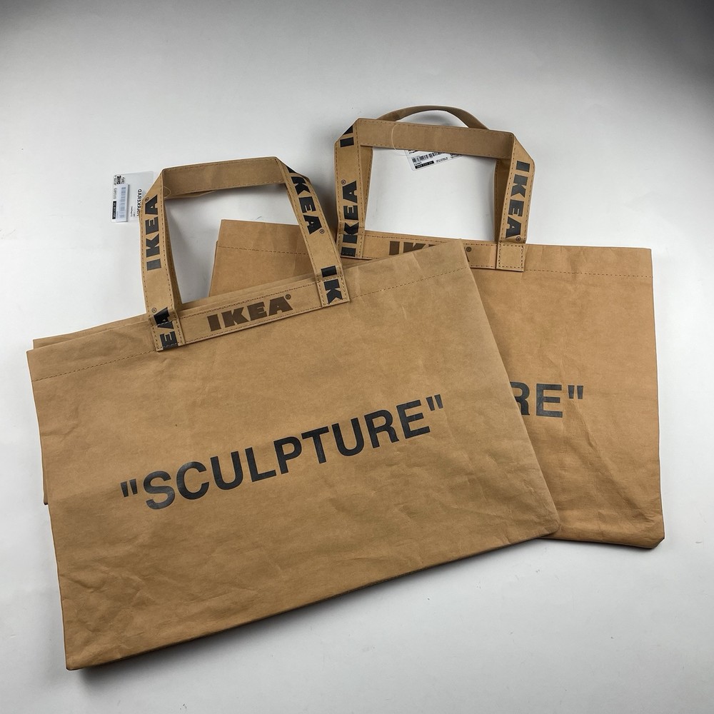 NWT 2019 IKEA x VIRGIL ABLOH OFF-WHITE MARKERAD SCULPTURE Large Bag 21 Gal Tote