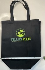 TellusPure Medium Black Canvas Reusable Grocery Shopping Bag Beach Tote Durable
