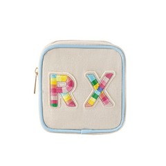 Small Canvas Rx Medicine Packages, Cute 5×4.5×2.4 inches, 03Blue-Rainbow