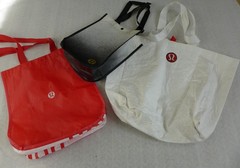 Lululemon lot of 3 Reusable Shopping Tote Bags Small Large Extra large