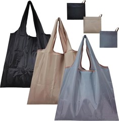 Reusable Grocery Bags 3 Pack Foldable Nylon Shopping Bags W/ Handles 15.75 x