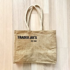 Trader Joe’s Jute Burlap Reusable Tote Bag “I Require a Tug” Grocery Market