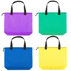 Reusable 4Pack Colorful Mesh Beach Tote Bags,Mesh Shopping Bag With Drawstrin…