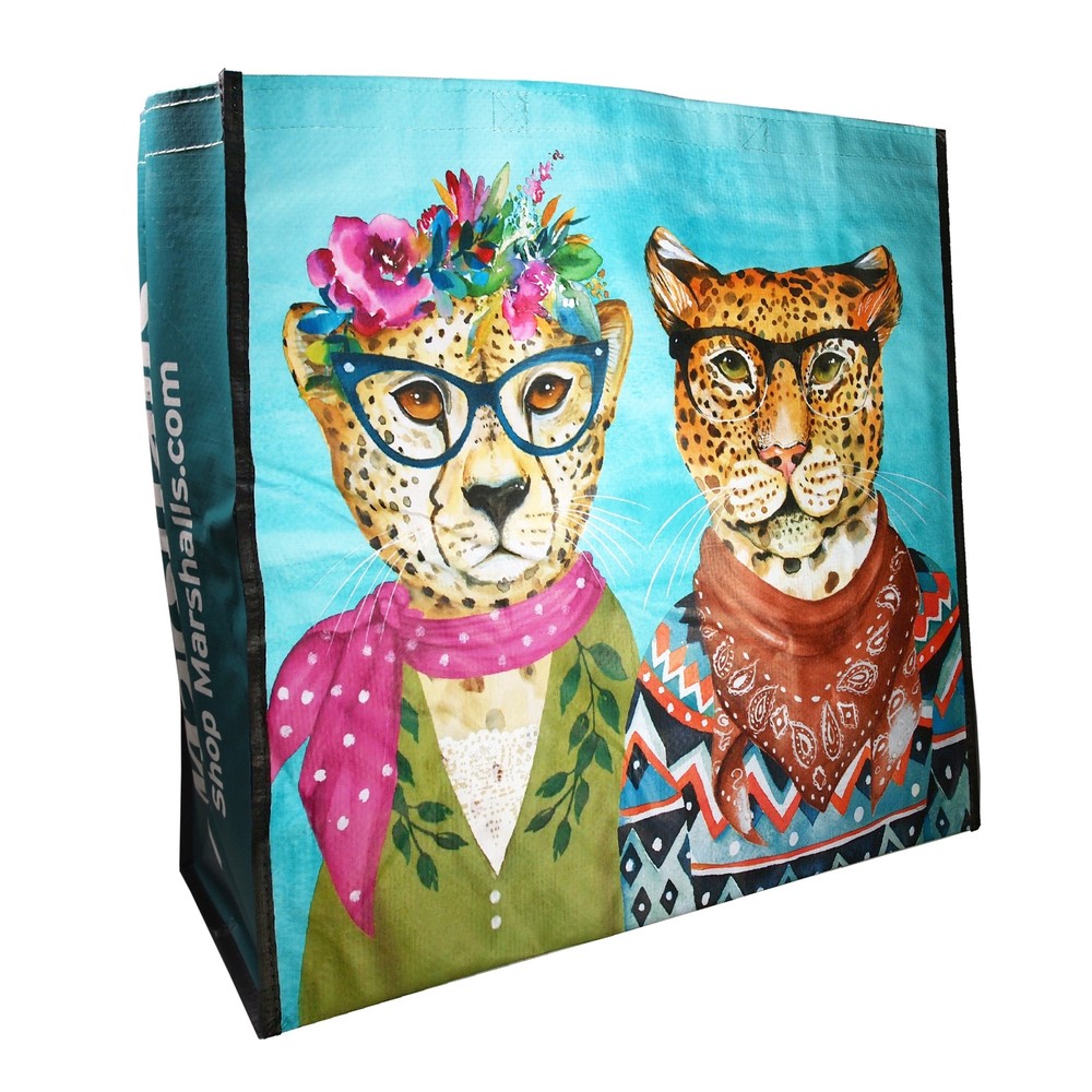 Reusable Eco Friendly Shopping Gift Bag – Fancy Cheetah Couple – big cats theme