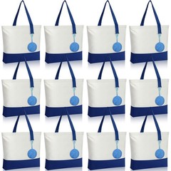 Canvas Tote Bags Bulk with Zipper and Plush Coin Purses 18.5″ Reusable Cotton…