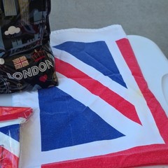 London/UK Themed Print Reusable Tote Shopping Bag w/ Handles 16x15x14 in