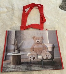 Costco Large Reusable Shopping Bag Teddy Bear Design Taiwan Limited Edition NWT
