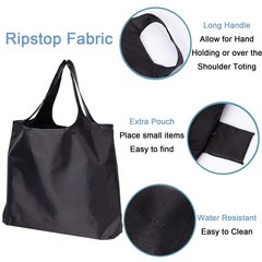Reusable Grocery Bags with Handles 45LBS Waterproof Ripstop 10 Pack Reusable …