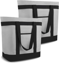 Versatile 39L 2PK Reusable Grocery Bags with Insulation & Side Pockets