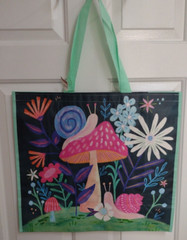 TJ Maxx Large Shopping Bag Mushroom and Snail Print Eco Friendly Reusable Tote